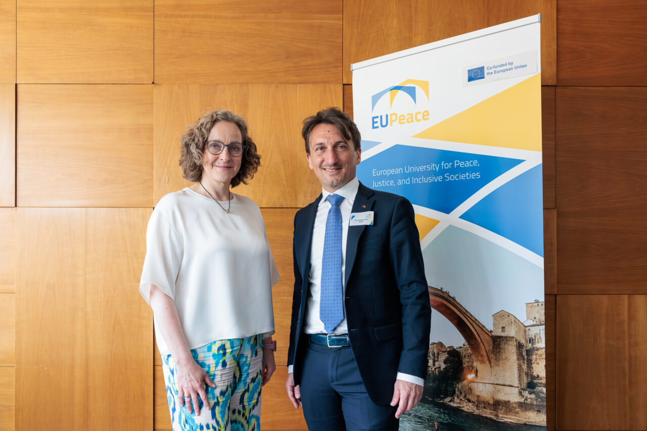 Prof. Evelyn Korn Chair of the Governing Board of EUPeace and Rector, University of Calabria, Prof. Gianluigi Greco