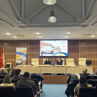 Teresa Morales, Director of EUPeace, and José Carlos Romero, coordinator of the Living Lab, standing together and addressing participants.