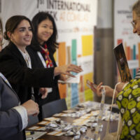Students and university representatives visit booths at the International Fair during Comillas International Week.