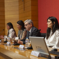 Rector, Vice-Rector, Deputy Vice-Rector, and Director of International Relations during the welcome session of Comillas International Week on October 27, 2025.