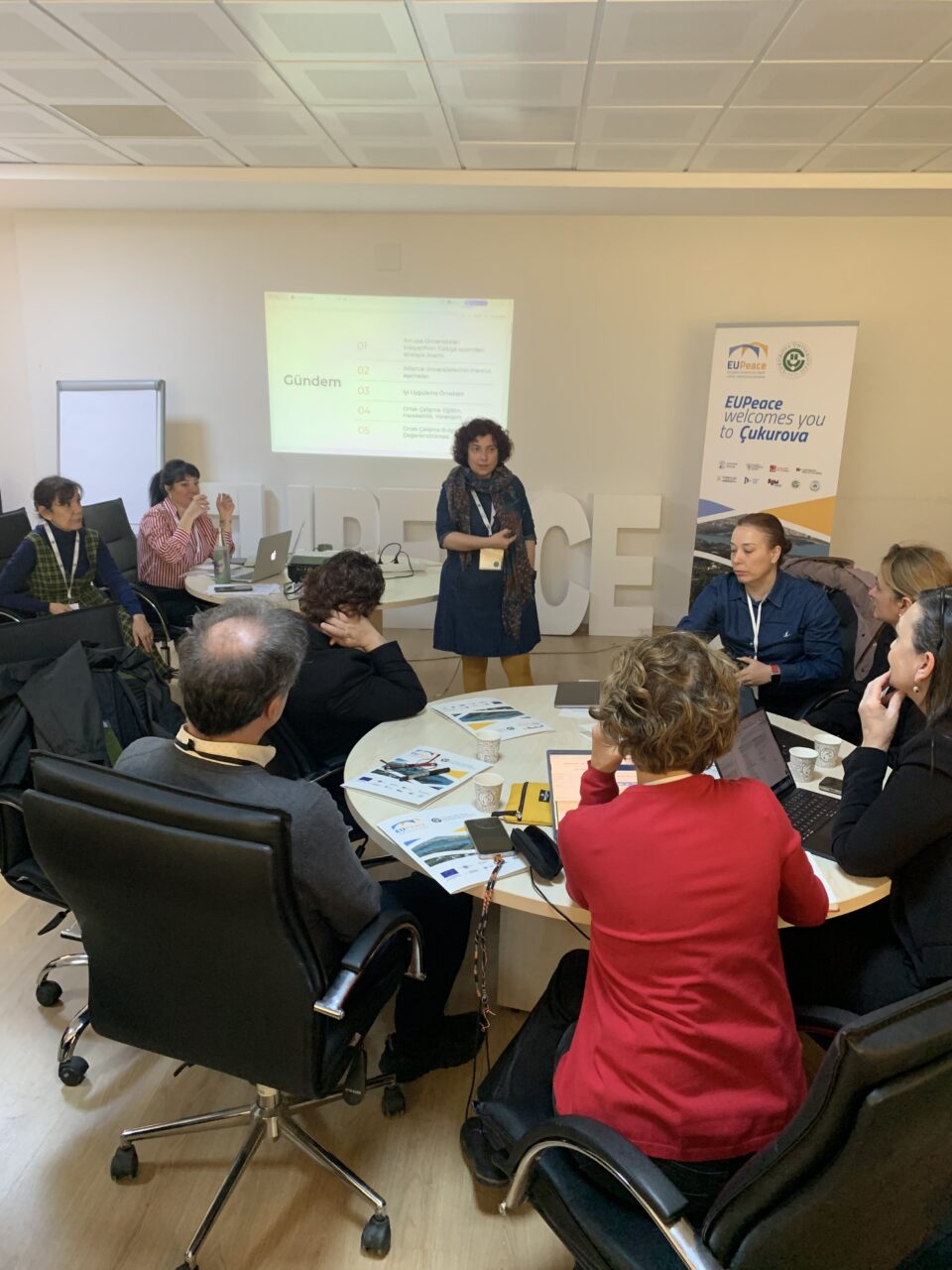 Assoc. Prof. Dr Özgür İlke Şanlıer presenting on the evaluation of joint collaboration efforts during the workshop.