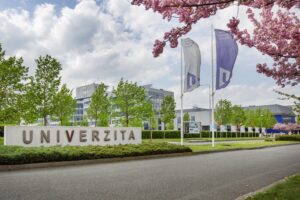 Entrance way to the University of West Bohemia in Pilsen.